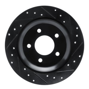 Mazda 5 Brake Rotor (1) - Rear Right - R1 Concepts - Drilled & Slotted - Black - `06-`15